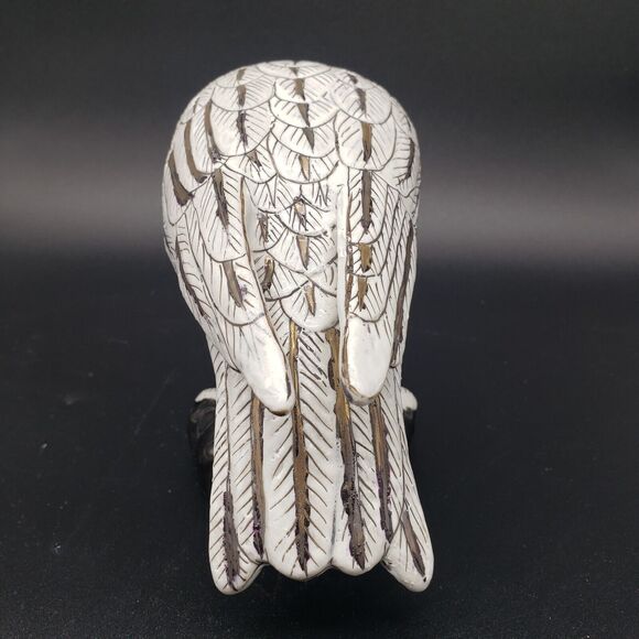 VTG Kinder Harris Hand painted Set (2) Porcelain Doves. HFP Macau. White w/ Gold - Picture 10 of 13